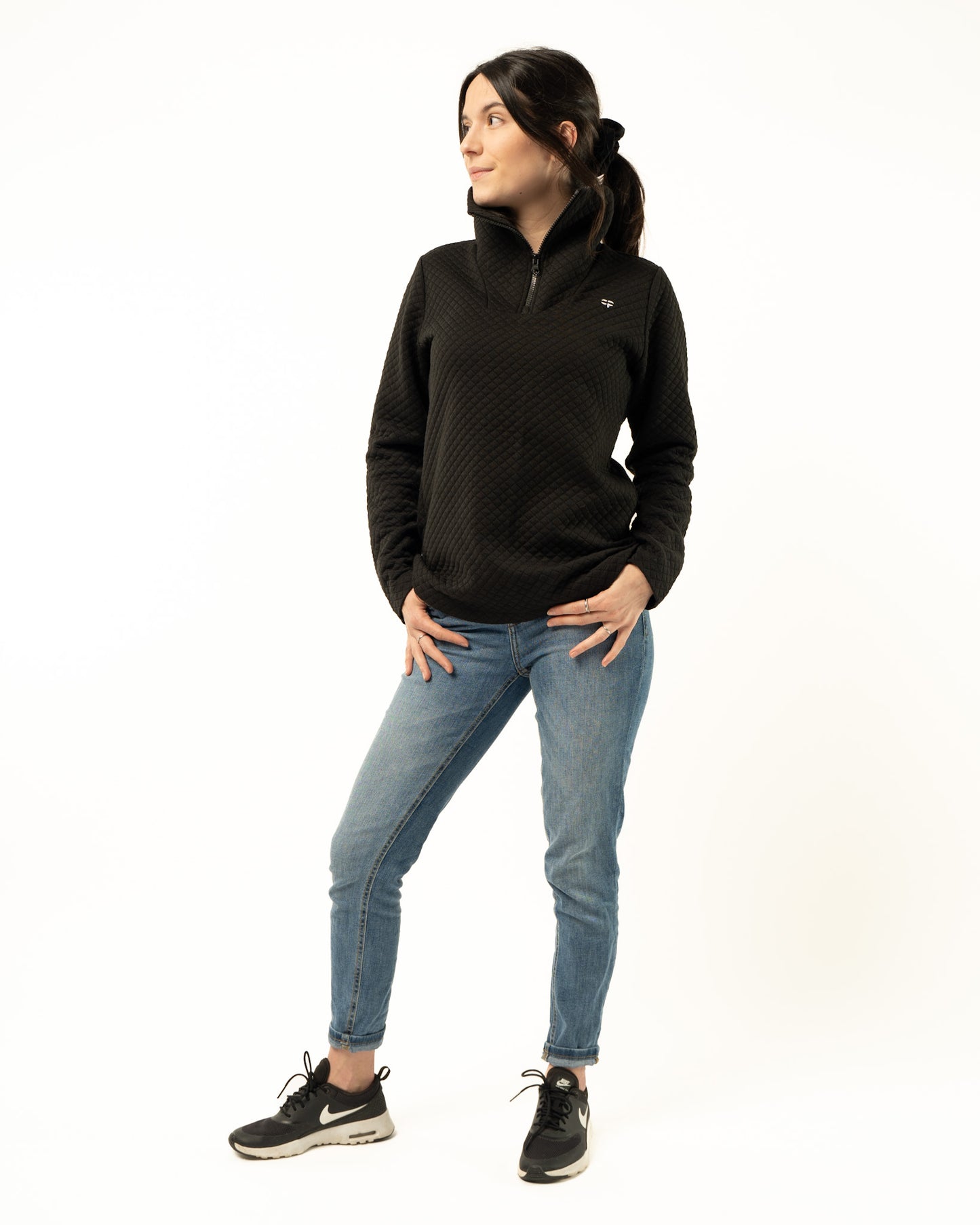 Hoodie matelassé CP Vêtements Noir devant