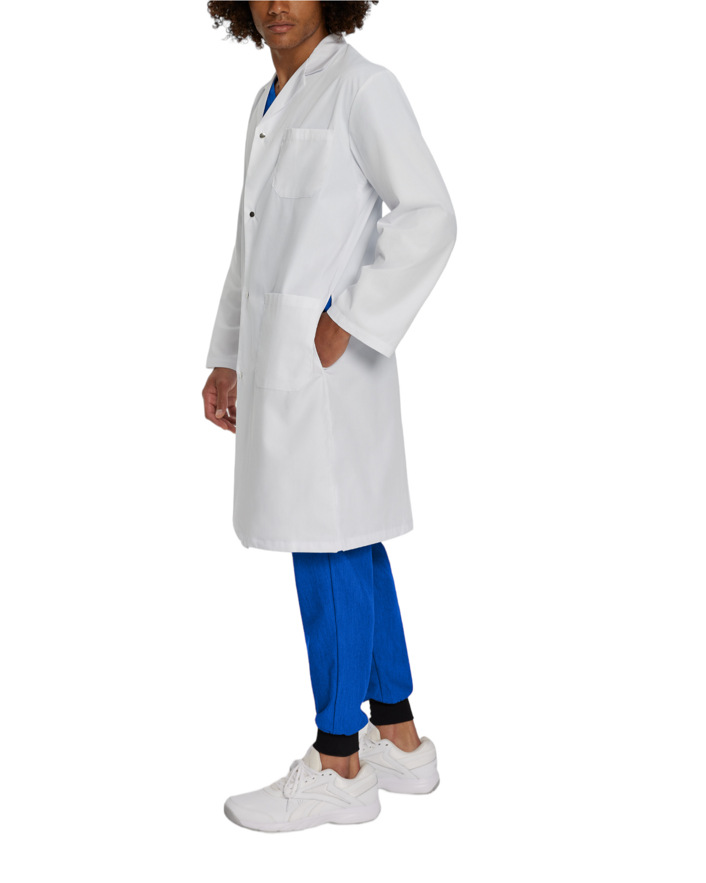 White Cross unisex snap labcoat #2068S-IRCUS-LOGO+NAME