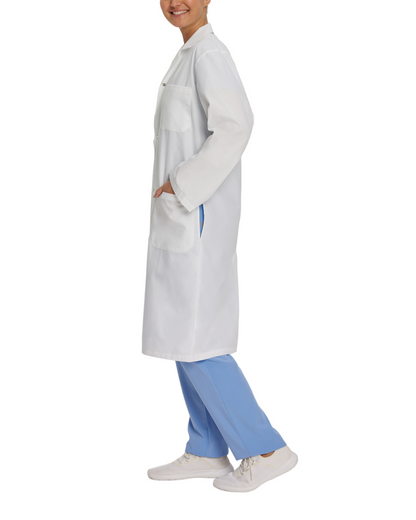 White Cross unisex snap labcoat #2068S-IRCUS-LOGO+NAME