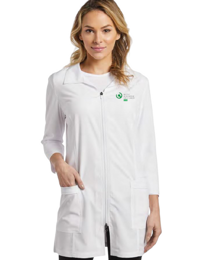 3/4 sleeve labcoat for women White Cross FIT #2417-IRCUS-LOGO+NOM