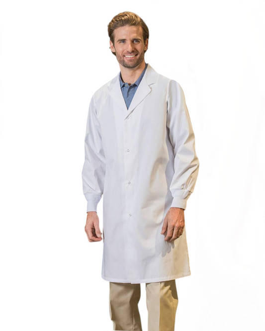 Men's lab coat without pockets and with knit cuffs  #6095KC