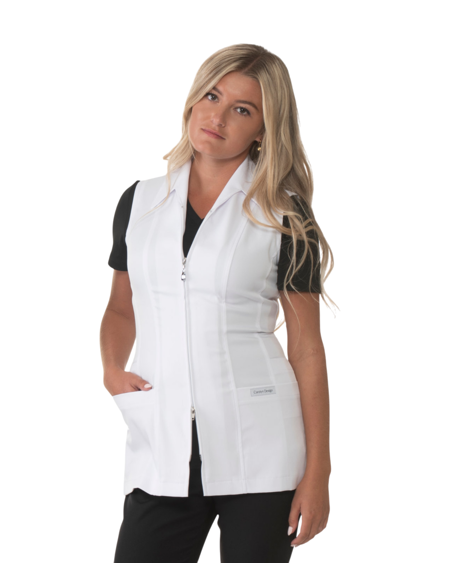 Sleeveless Work Jacket Le Fringuant Carolyn Design #71725