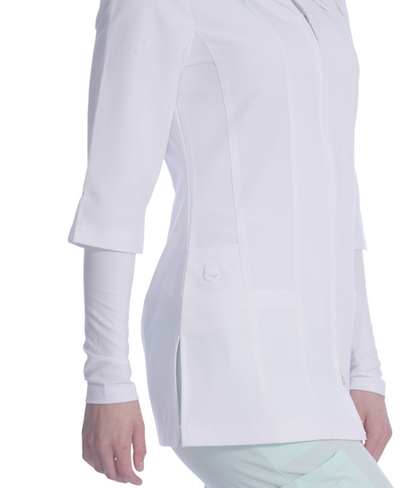 Women's 3/4-sleeve labcoat White Cross FIT #2417-IRCUS-LOGO