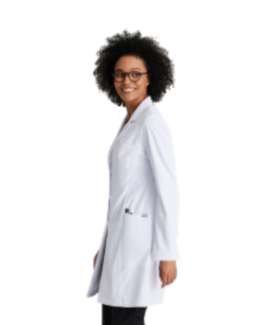 Sarrau de laboratoire pour femme à 3 poches, 35 pouces, 3 boutons Barco #BRC966X (2XL&+)