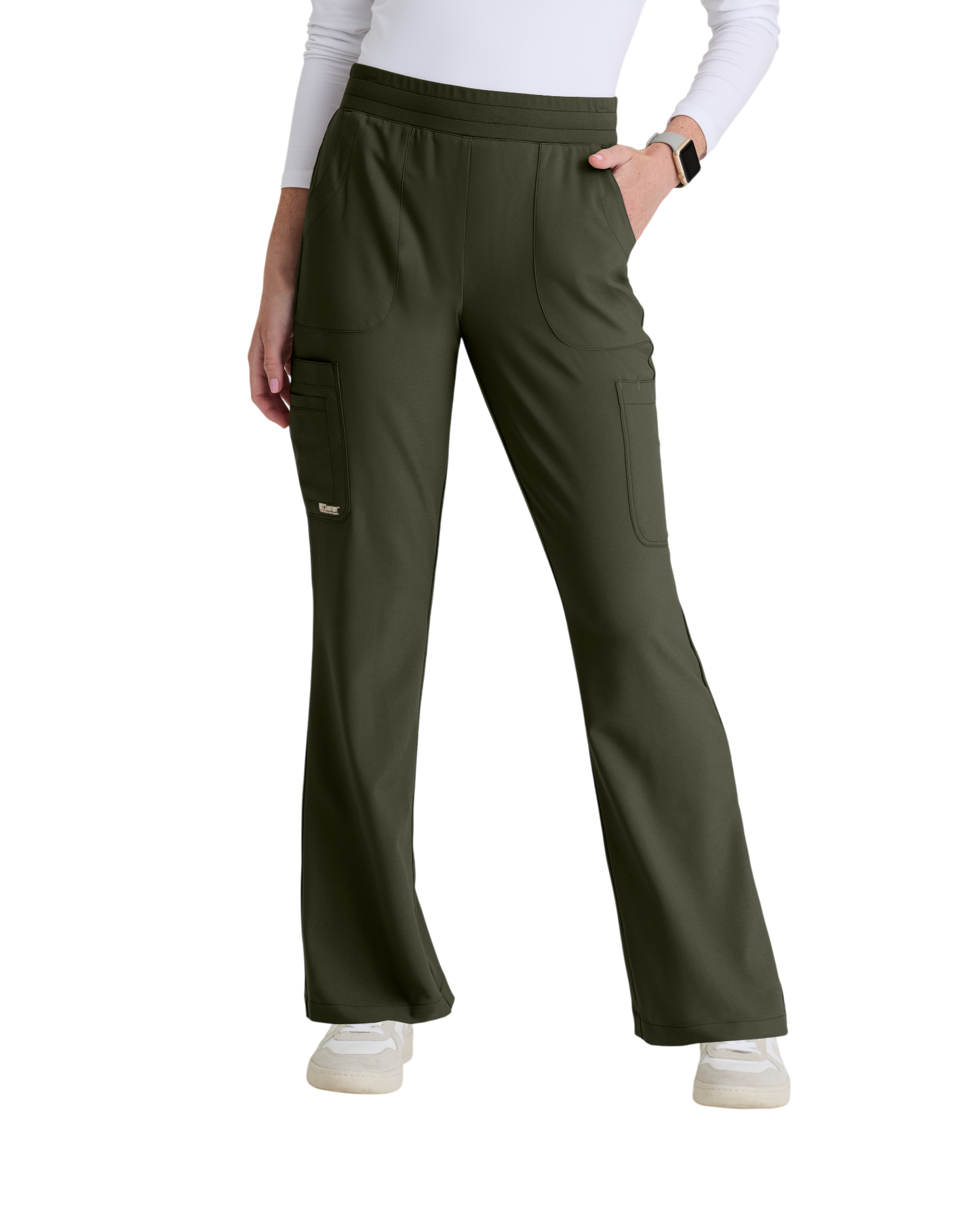 Pantalon ajusté, jambe évasée, taille élastique,6 poches pour femmes Grey's Anatomy Evolve #GSSP729X (2XL&+)