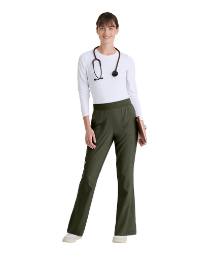 Pantalon ajusté, jambe évasée, taille élastique,6 poches pour femmes Grey's Anatomy Evolve #GSSP729X (2XL&+)