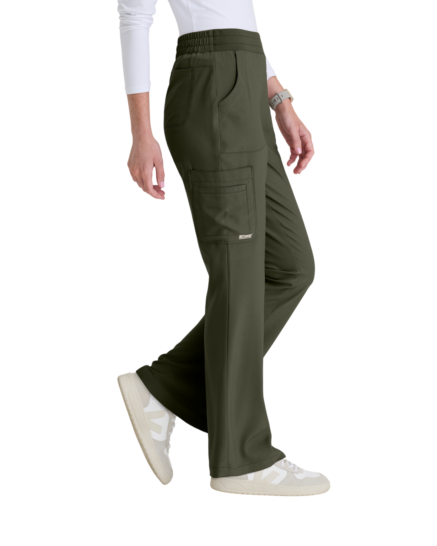 Pantalon ajusté, jambe évasée, taille élastique,6 poches pour femmes Grey's Anatomy Evolve #GSSP729X (2XL&+)
