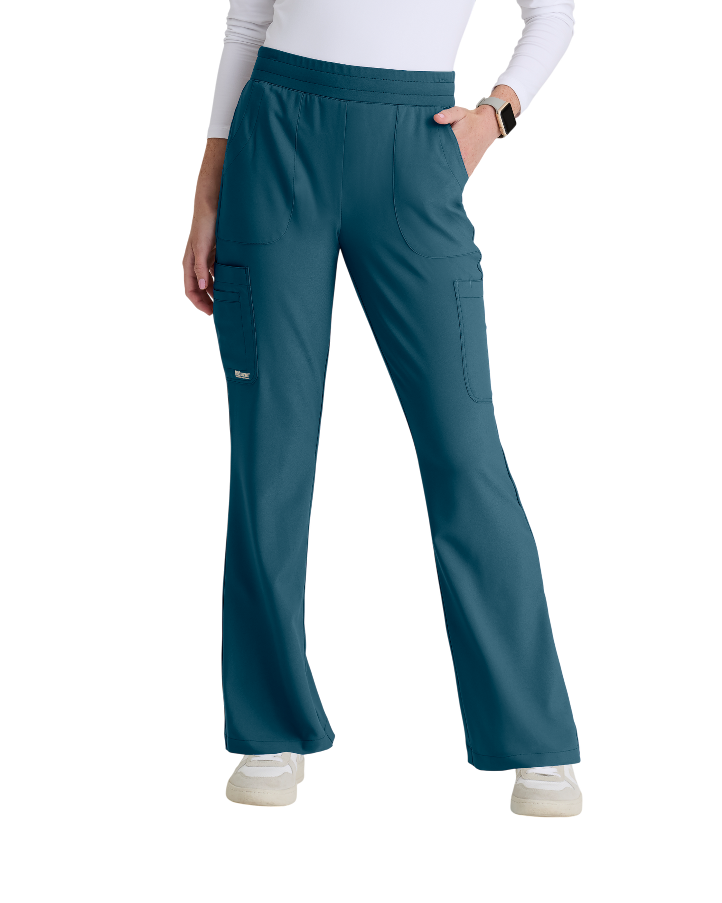 Pantalon ajusté, jambe évasée, taille élastique,6 poches pour femmes Grey's Anatomy Evolve #GSSP729X (2XL&+)