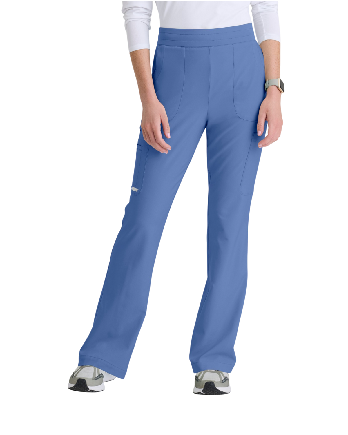 Grey's Anatomy Evolve women's 6 pocket jersey waistband fit & flare pant  #GSSP729X (2XL&+)
