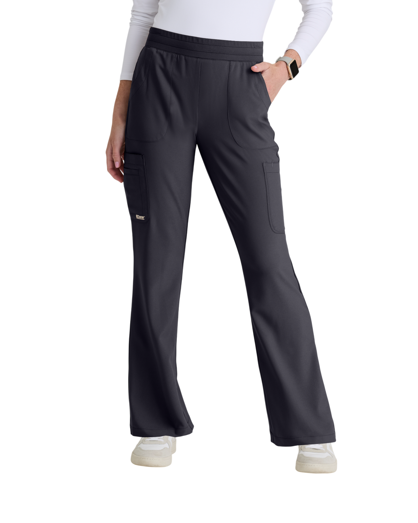Pantalon ajusté, jambe évasée, taille élastique,6 poches pour femmes Grey's Anatomy Evolve #GSSP729X (2XL&+)