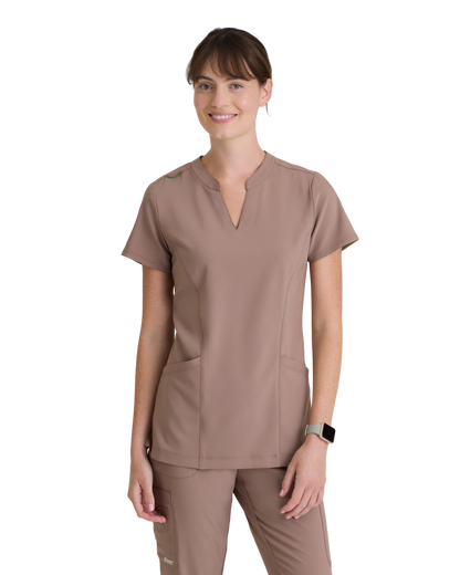 Haut à encolure en V, 2 poches pour femmes Grey's Anatomy Evolve #GSST298