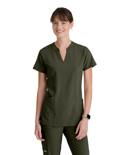 Haut à encolure en V, 2 poches pour femmes Grey's Anatomy Evolve #GSST298