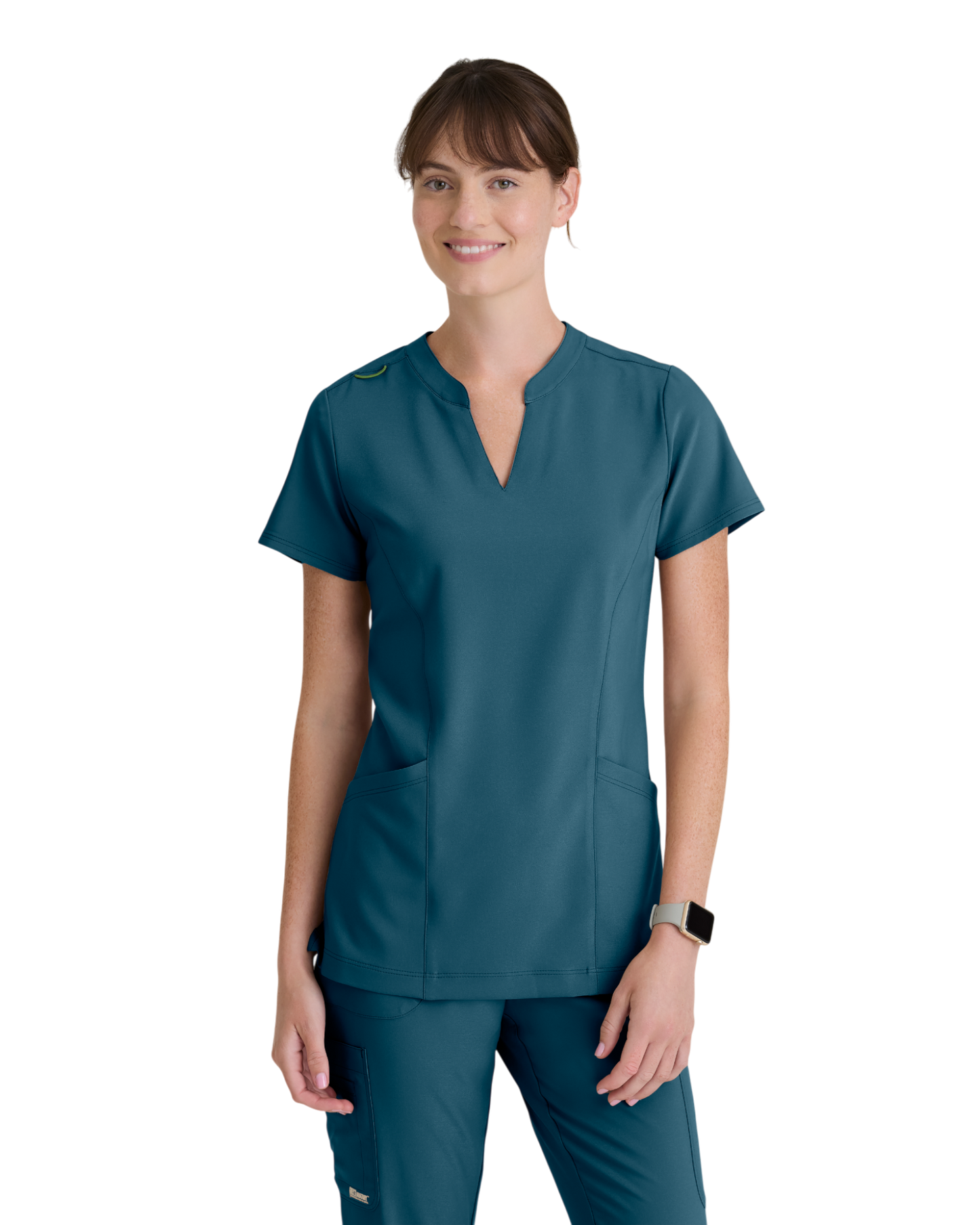 Haut à encolure en V, 2 poches pour femmes Grey's Anatomy Evolve #GSST298
