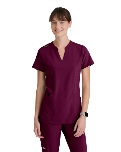 Haut à encolure en V, 2 poches pour femmes Grey's Anatomy Evolve #GSST298
