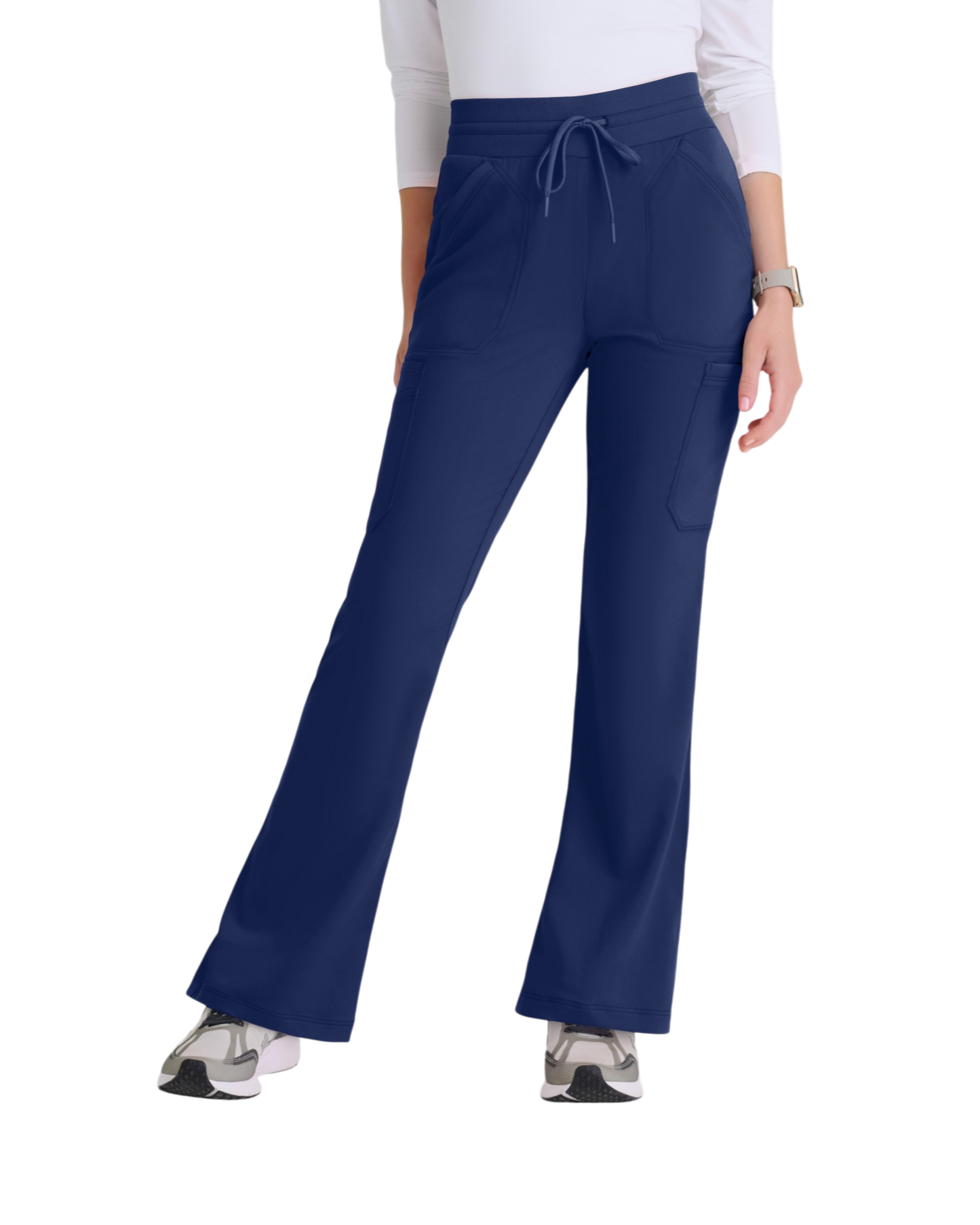 Pantalon ajusté et évasé à taille élastique et 7 poches pour femmes, spandex , Grey's Anatomy #GRSP722X(2XL&+)