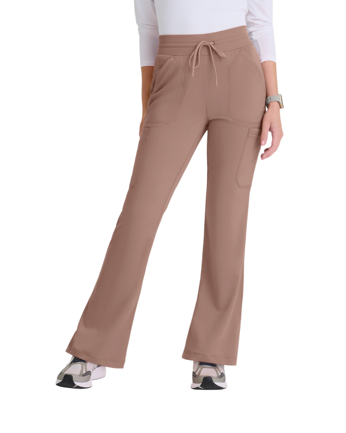 Pantalon ajusté et évasé à taille élastique et 7 poches pour femmes, spandex , Grey's Anatomy #GRSP722X(2XL&+)