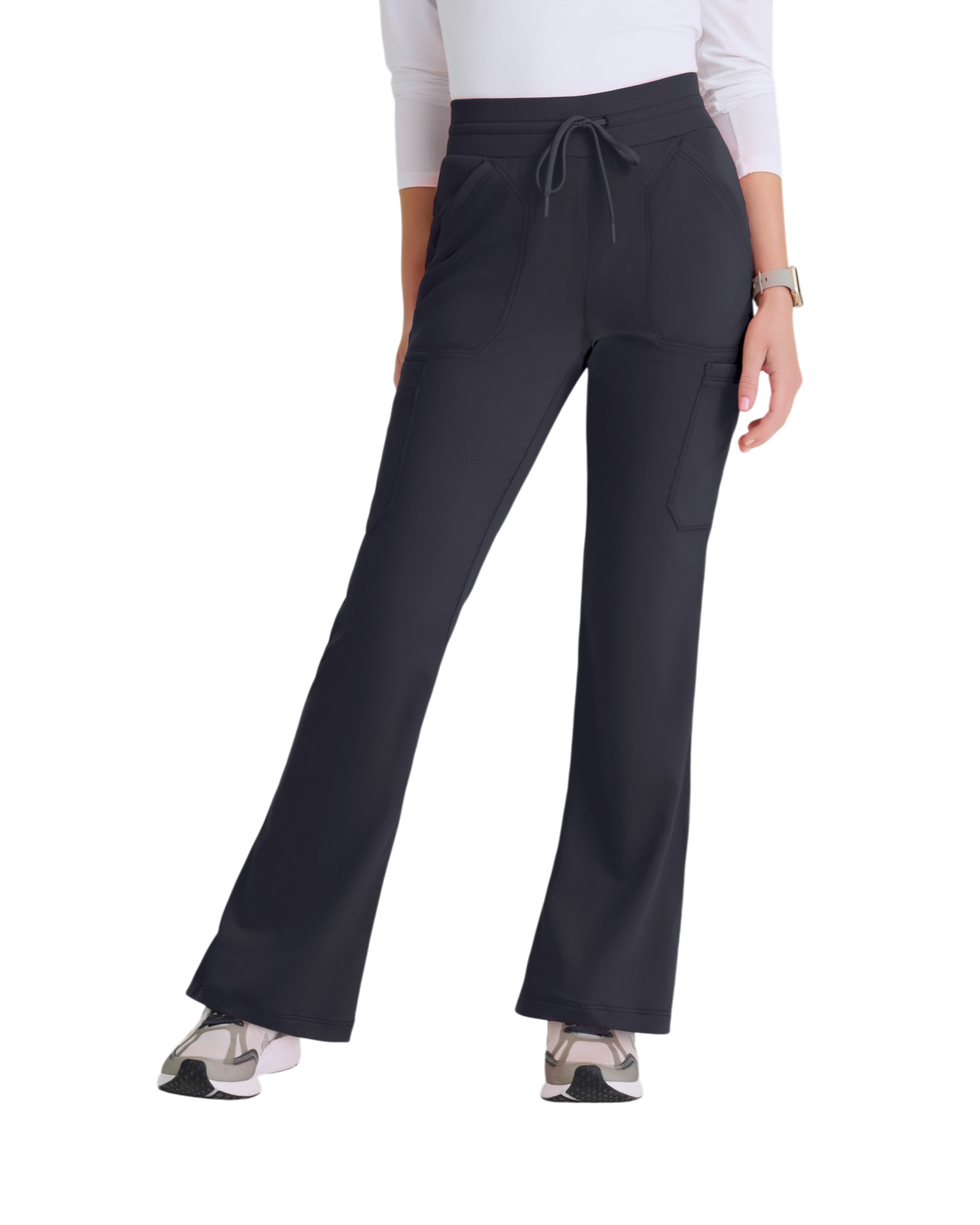Pantalon ajusté et évasé à taille élastique et 7 poches pour femmes, spandex , Grey's Anatomy #GRSP722X(2XL&+)