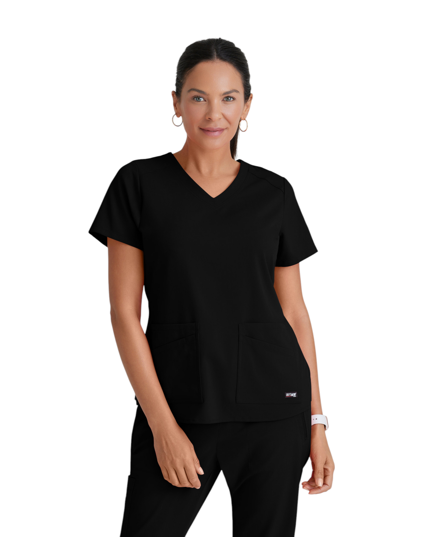 Grey's Anatomy Spandex Strech V-Neck Emma Top #GRST011X (2XL &+)