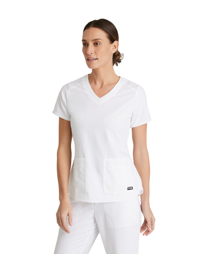 Grey's Anatomy Spandex Strech V-Neck Emma Top #GRST011X (2XL &+)