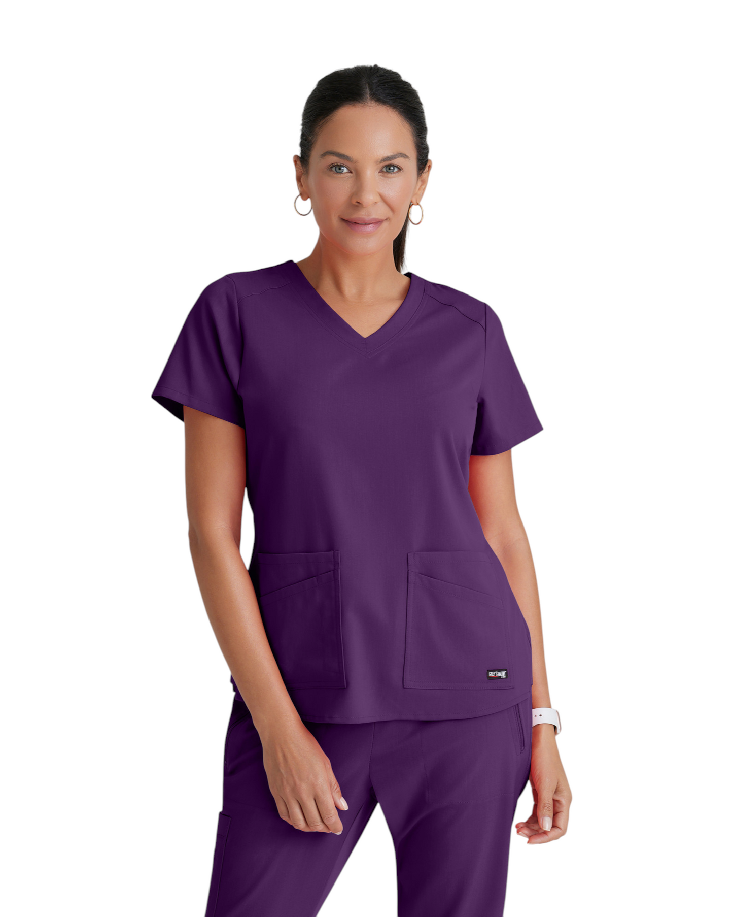 Grey's Anatomy Spandex Strech V-Neck Emma Top #GRST011X (2XL &+)