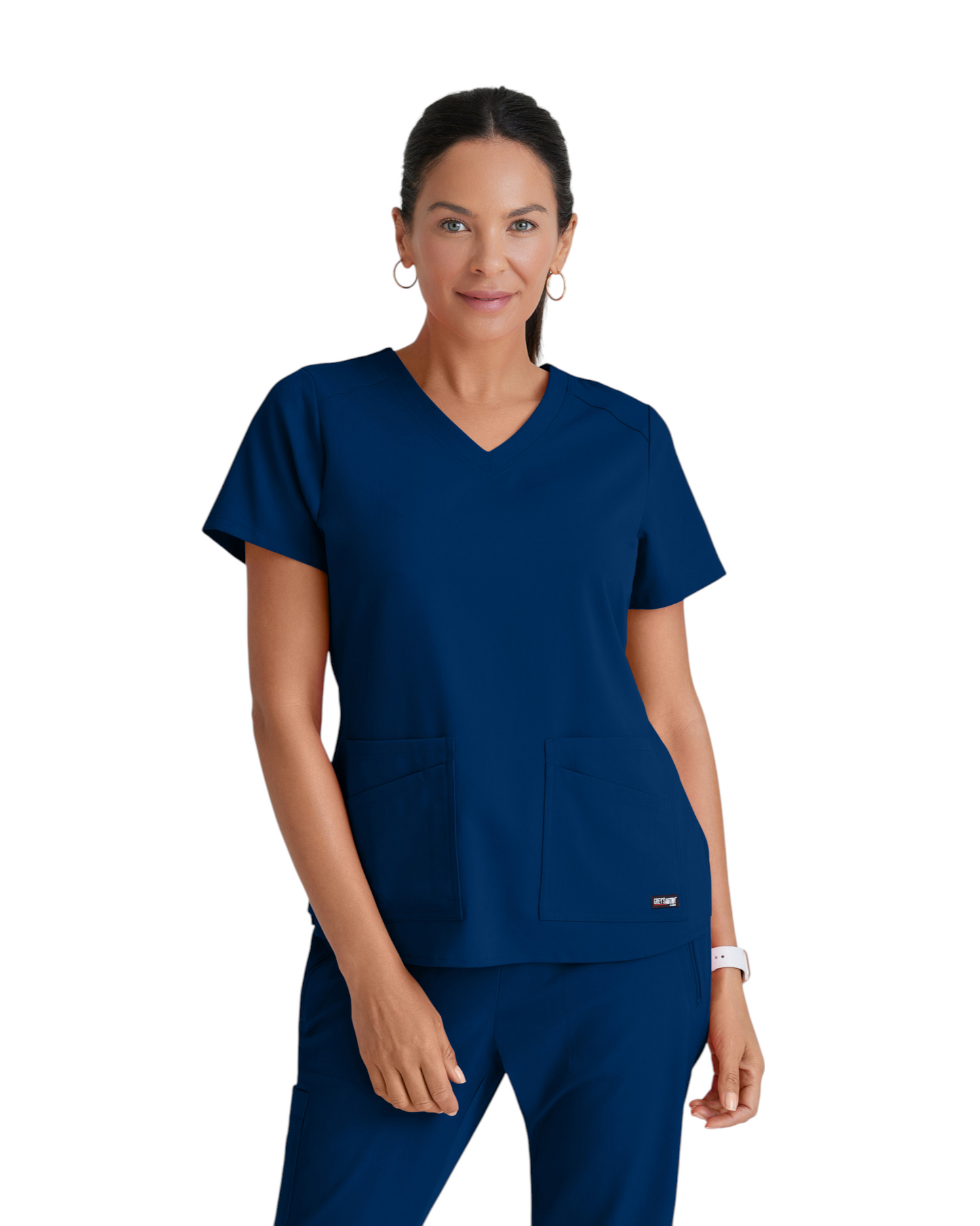 Grey's Anatomy Spandex Strech V-Neck Emma Top #GRST011X (2XL &+)