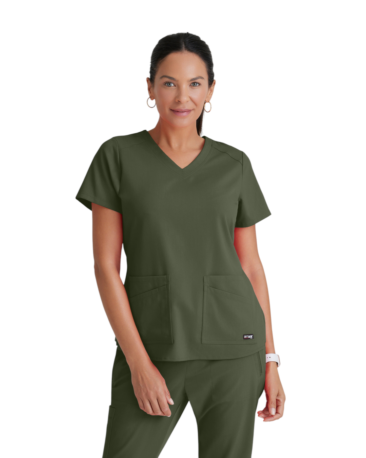 Grey's Anatomy Spandex Strech V-Neck Emma Top #GRST011X (2XL &+)