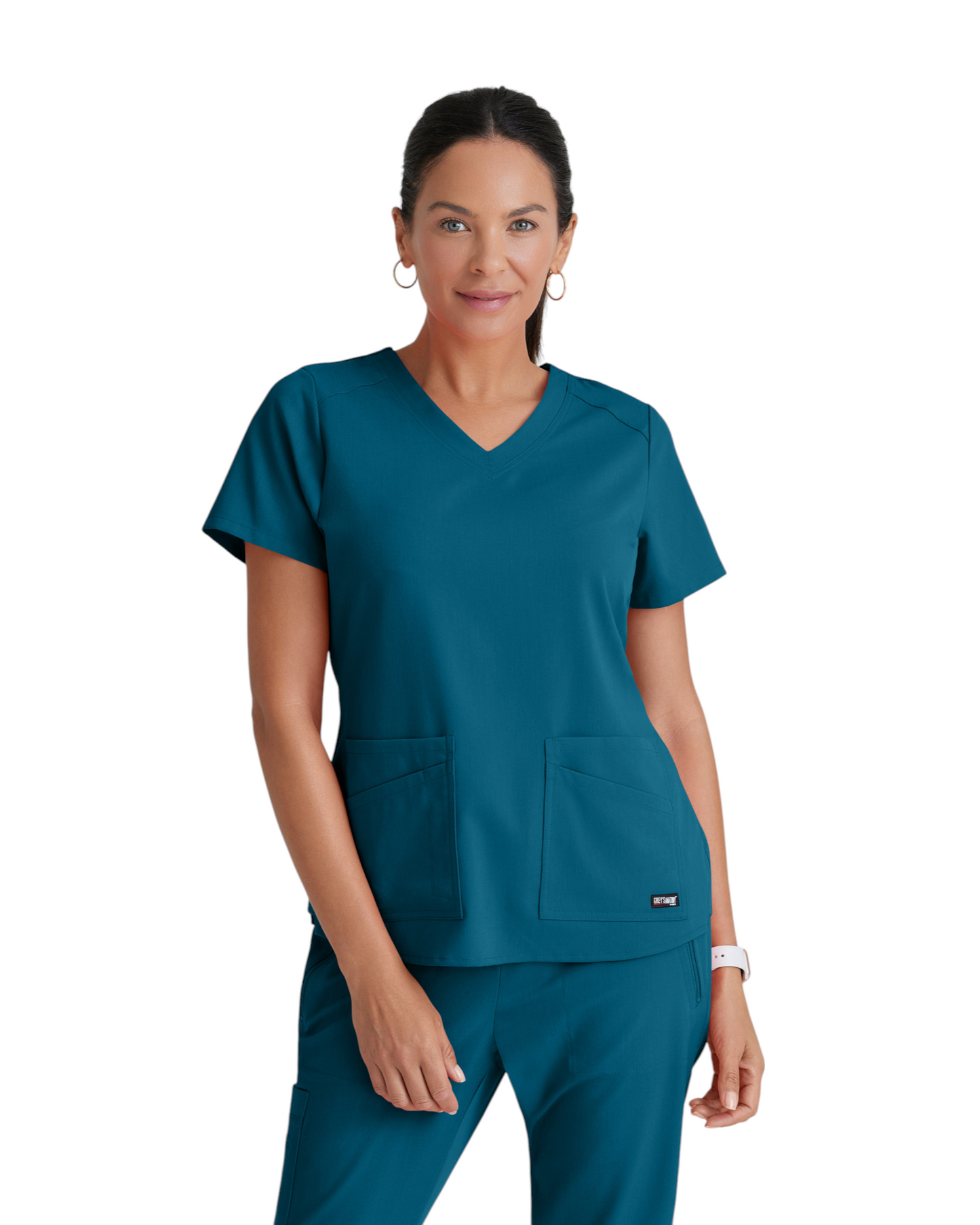 Grey's Anatomy Spandex Strech V-Neck Emma Top #GRST011X (2XL &+)