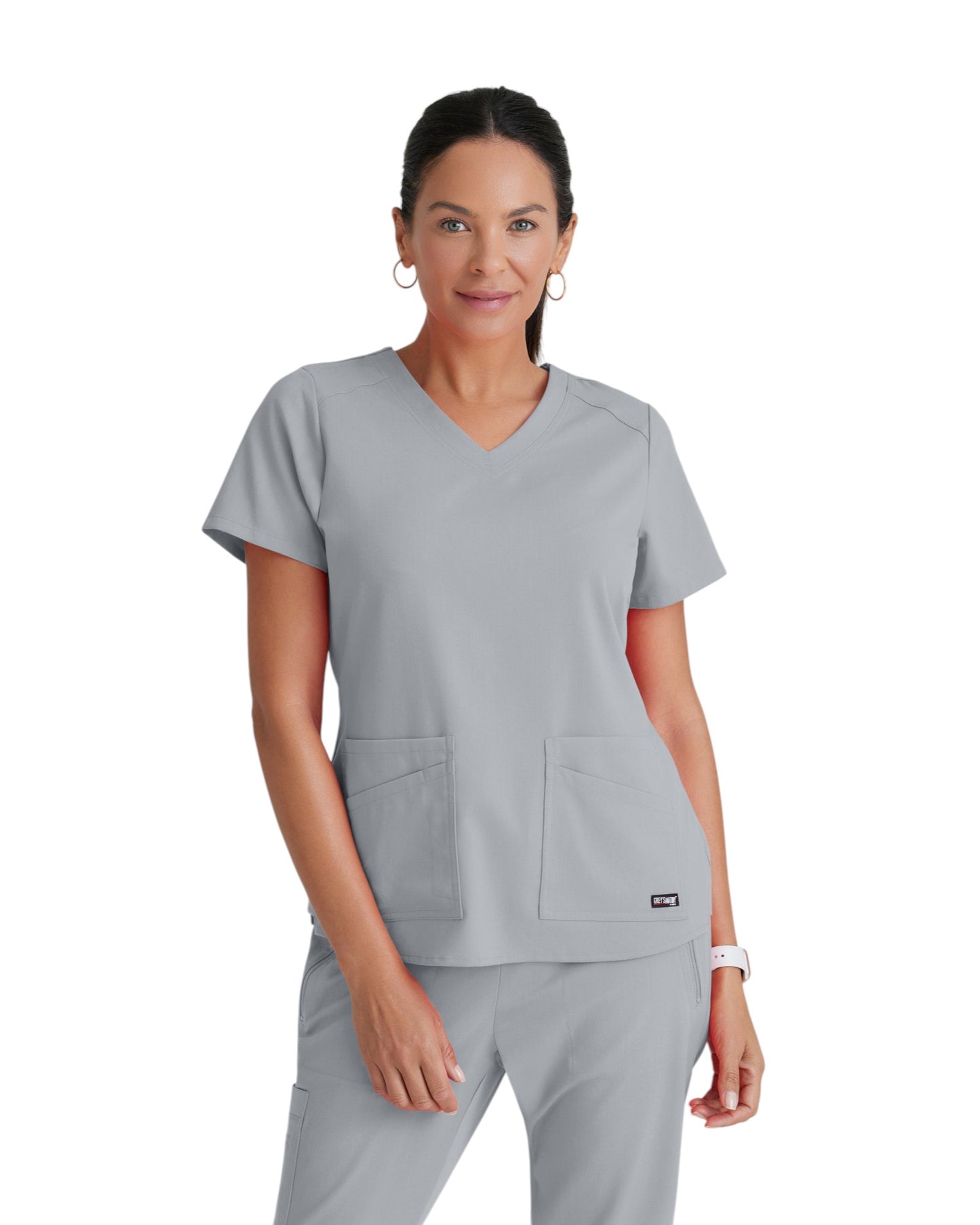 Grey's Anatomy Spandex Strech V-Neck Emma Top #GRST011X (2XL &+)