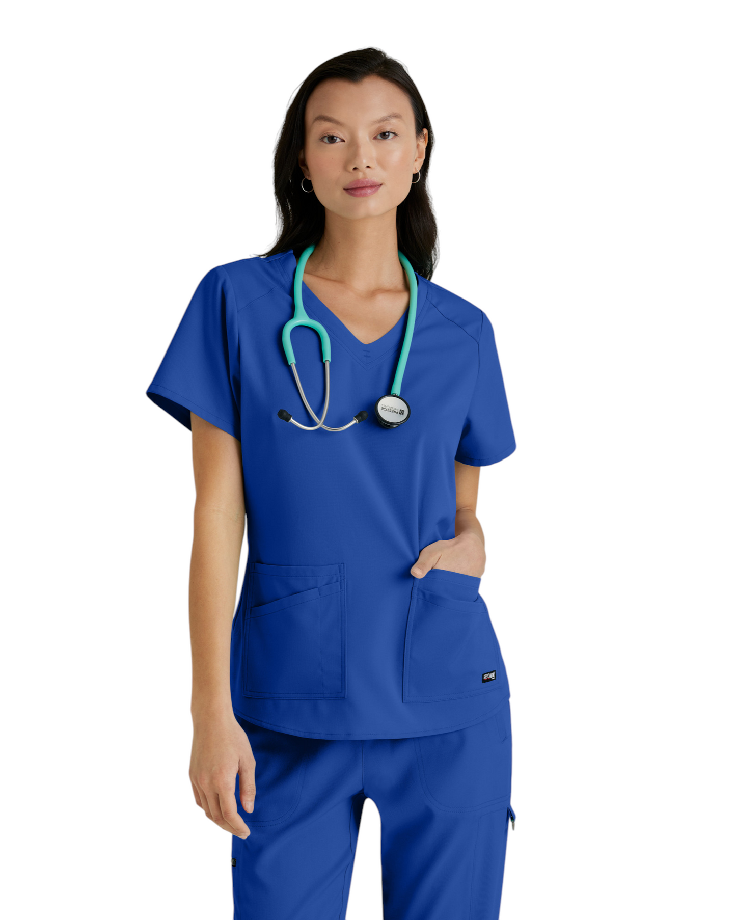 Grey's Anatomy Spandex Strech V-Neck Emma Top #GRST011X (2XL &+)