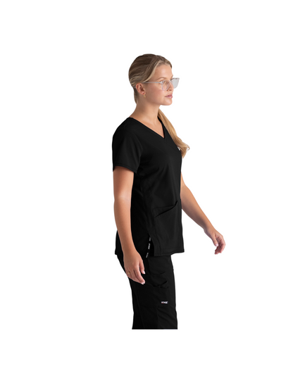 Serena V-neck top Grey's Anatomy Spandex Strech #GRST045X (2XL &+)