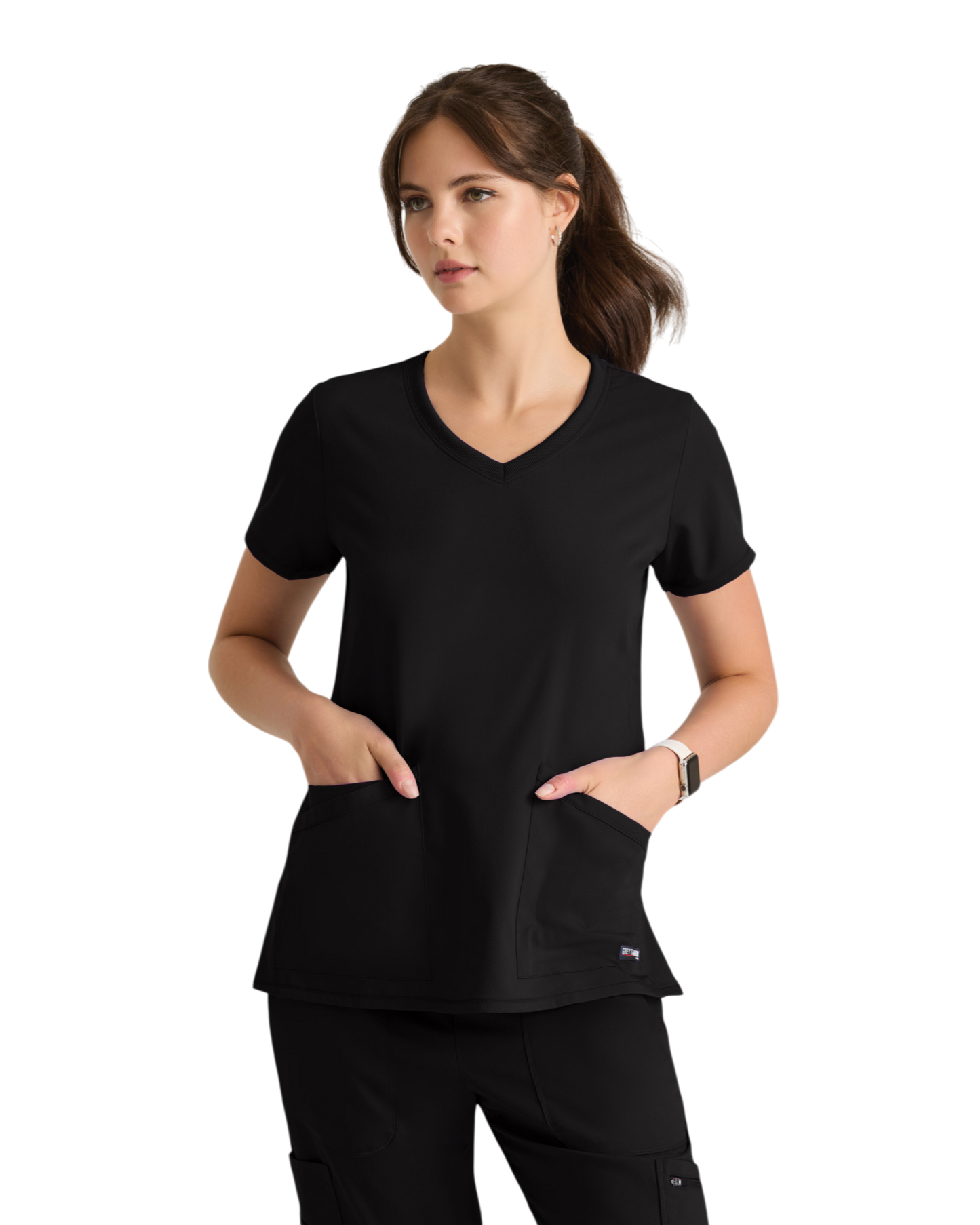 Serena V-neck top Grey's Anatomy Spandex Strech #GRST045X (2XL &+)
