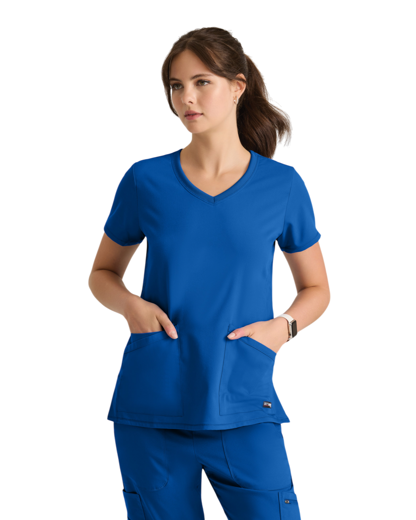 Serena V-neck top Grey's Anatomy Spandex Strech #GRST045X (2XL &+)