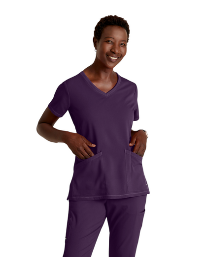 Serena V-neck top Grey's Anatomy Spandex Strech #GRST045