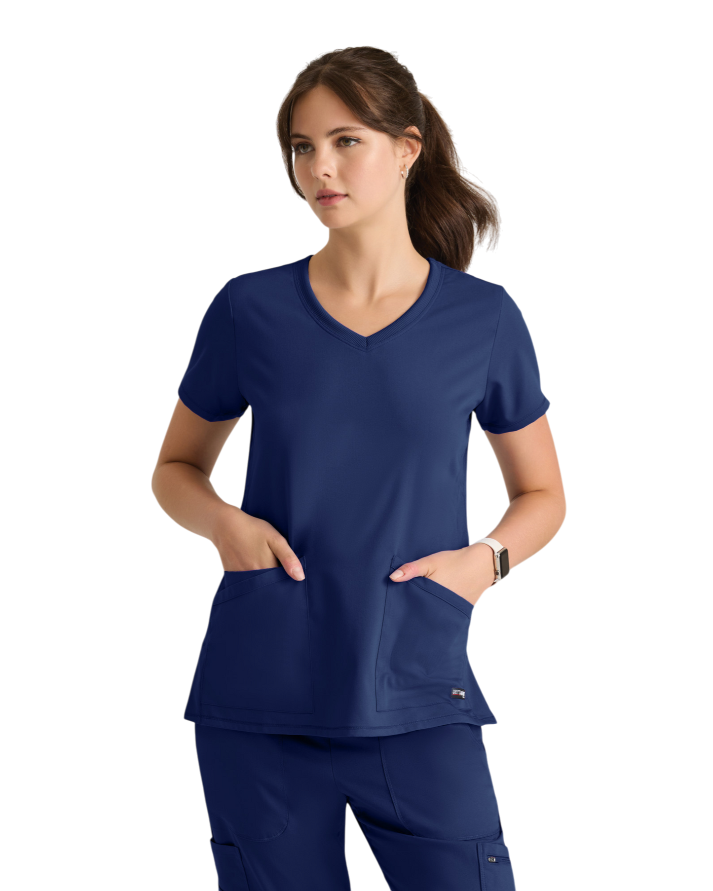 Serena V-neck top Grey's Anatomy Spandex Strech #GRST045X (2XL &+)