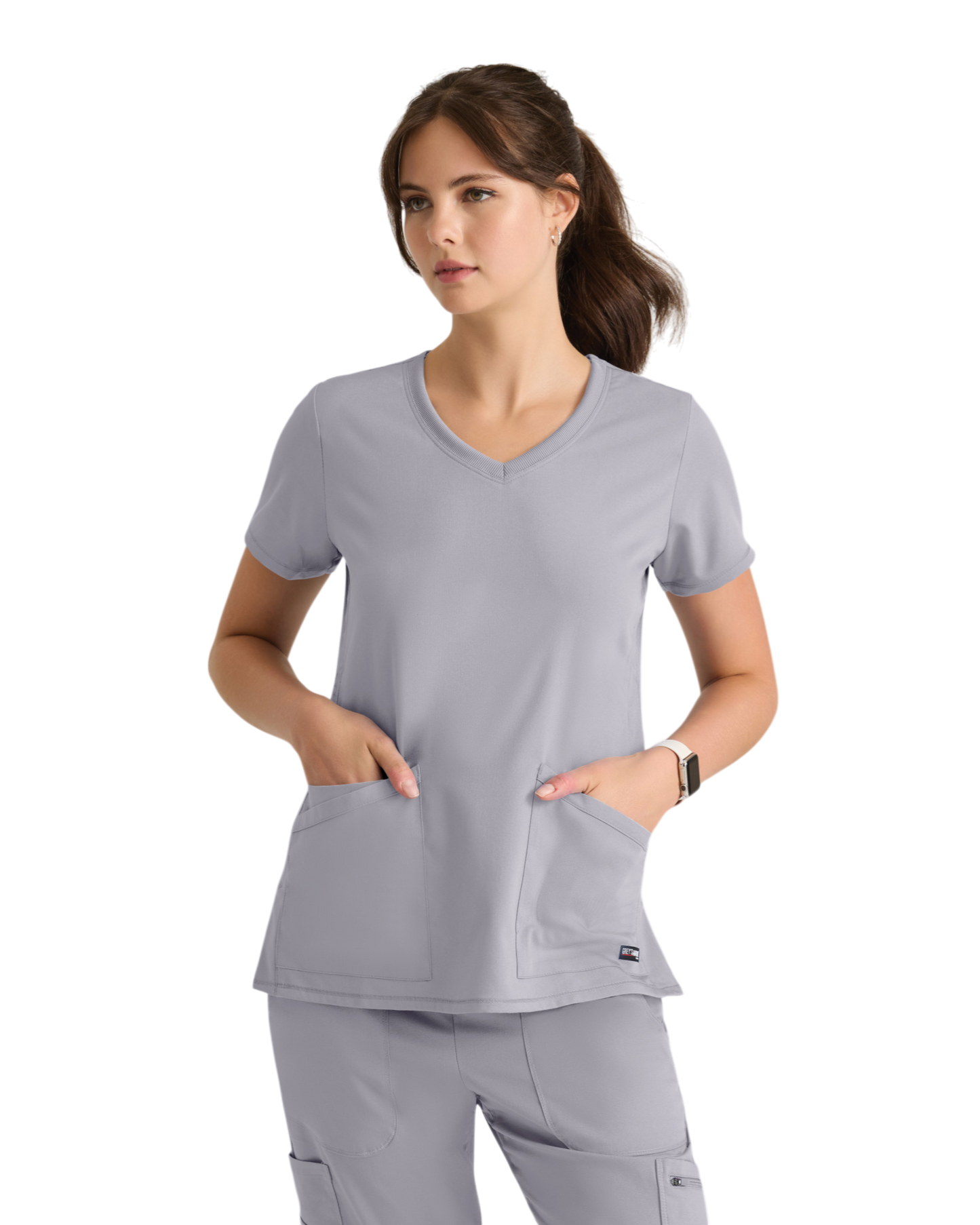Serena V-neck top Grey's Anatomy Spandex Strech #GRST045X (2XL &+)
