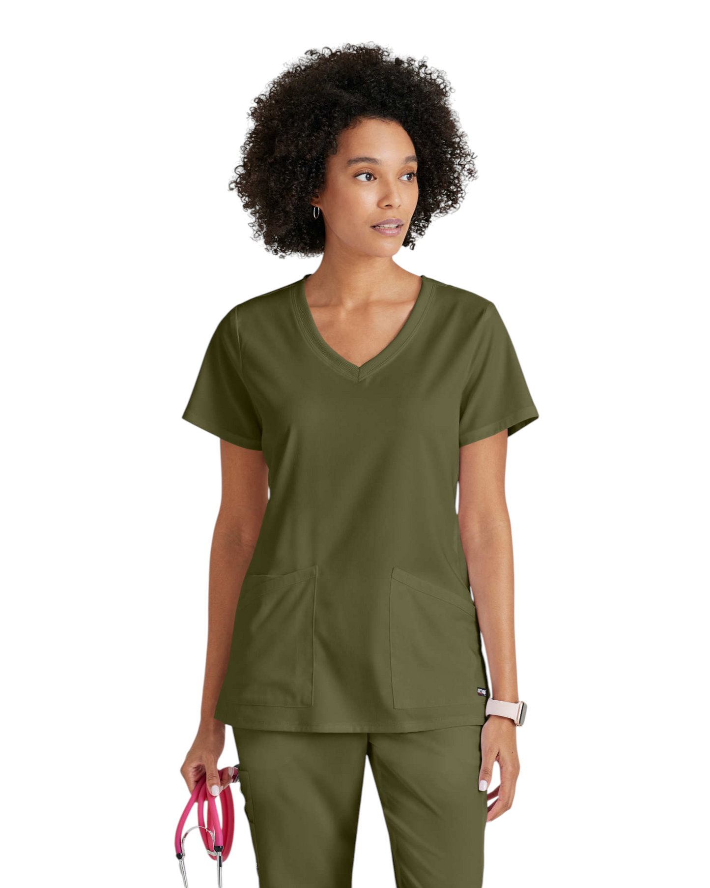 Serena V-neck top Grey's Anatomy Spandex Strech #GRST045X (2XL &+)