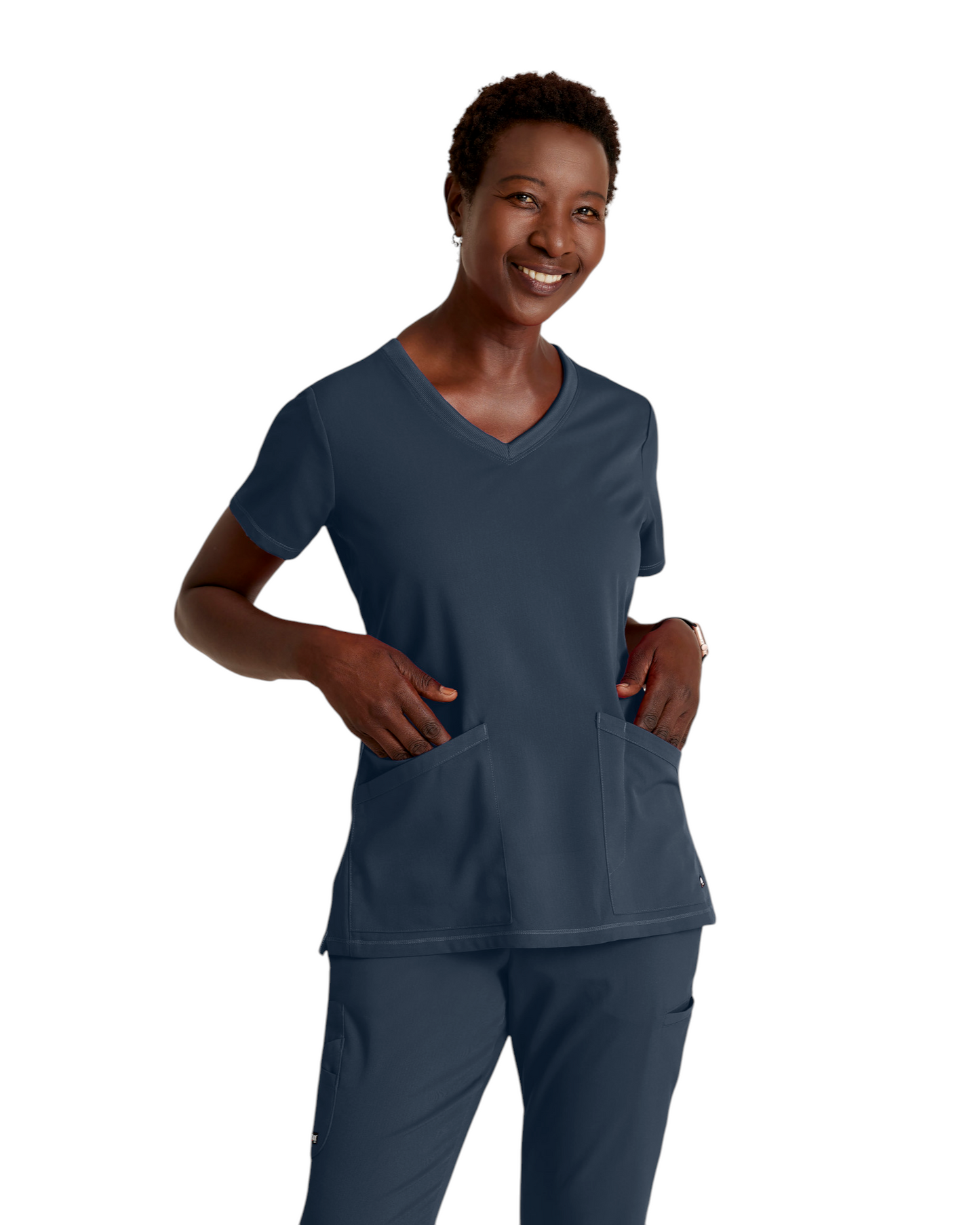 Serena V-neck top Grey's Anatomy Spandex Strech #GRST045X (2XL &+)