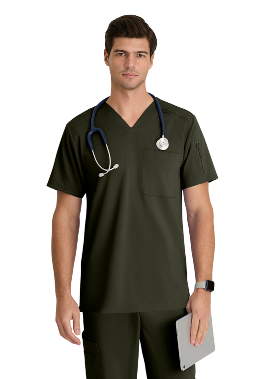 Haut Murphy col en V pour hommes Grey's Anatomy Spandex Strech #GRST079X (2XL &+)