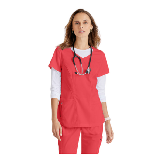 Haut d'uniforme médical à col sport pour femmes Carly #GRST124