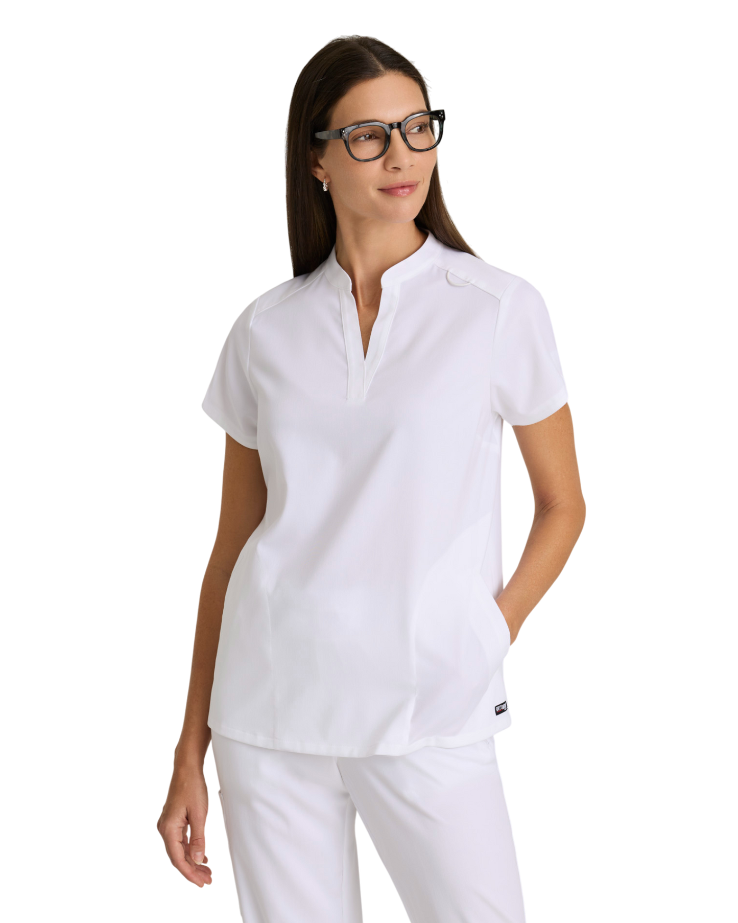 Haut à col montant et 2 poches pour femmes en spandex extensible Grey's Anatomy #GRST230X (2XL &+)