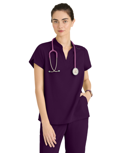 Haut à col montant et 2 poches pour femmes en spandex extensible Grey's Anatomy #GRST230X (2XL &+)