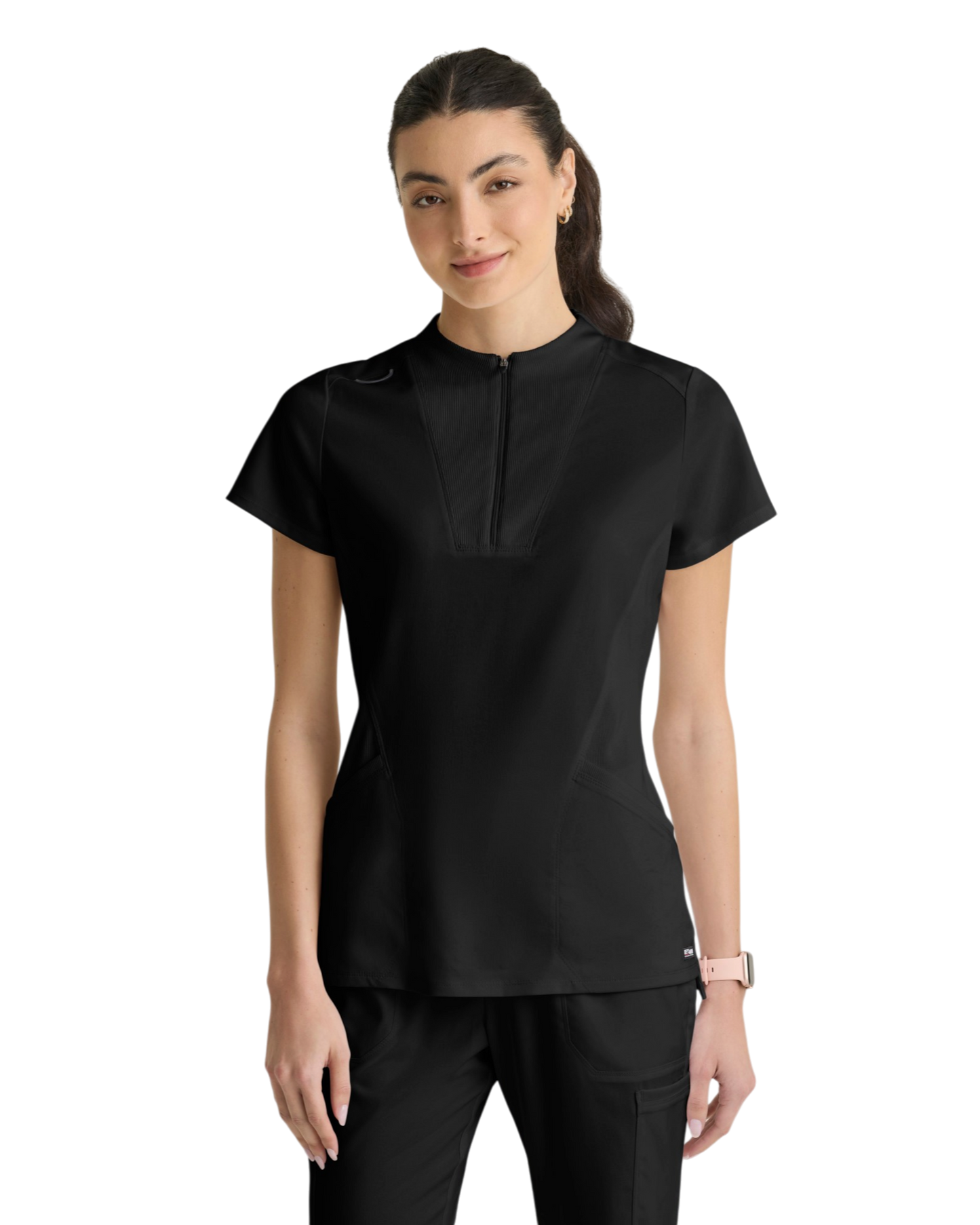 Haut tricoté  2 poches pour femmes, en spandex extensible, Grey's Anatomy #GRST292