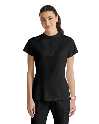 Haut tricoté  2 poches pour femmes, en spandex extensible, Grey's Anatomy #GRST292