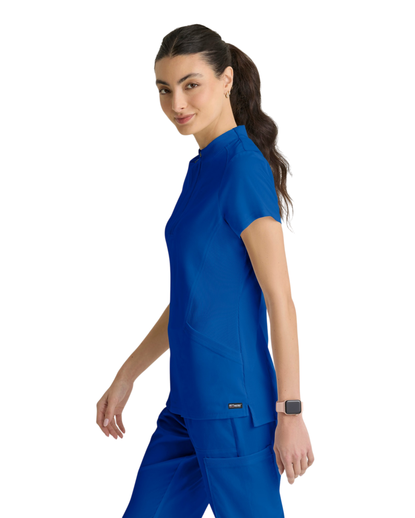 Haut tricoté  2 poches pour femmes, en spandex extensible, Grey's Anatomy #GRST292