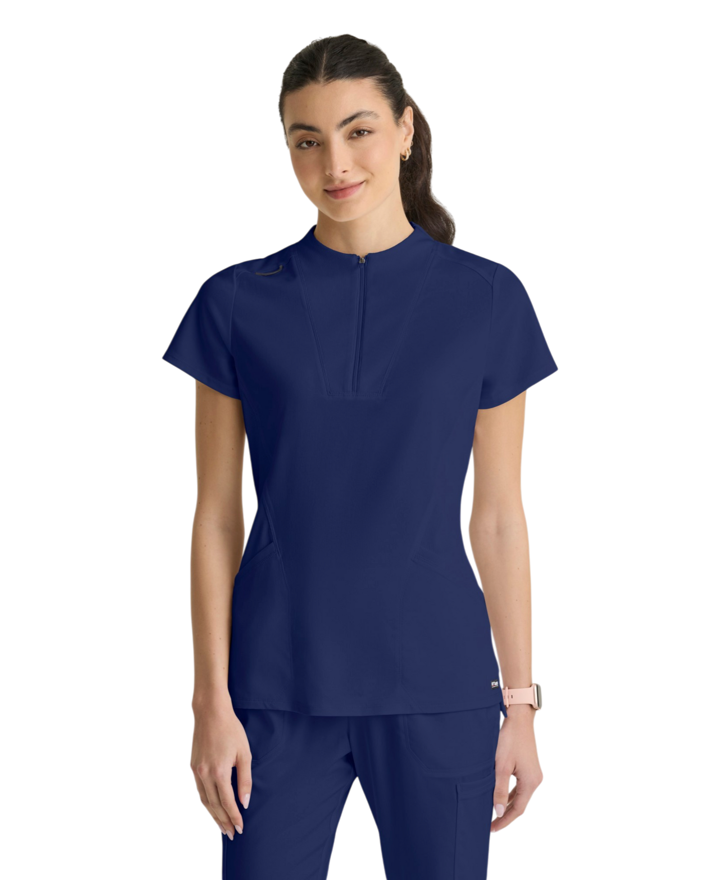 Haut tricoté  2 poches pour femmes, en spandex extensible, Grey's Anatomy #GRST292