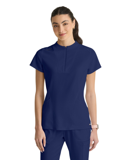 Haut tricoté  2 poches pour femmes, en spandex extensible, Grey's Anatomy #GRST292