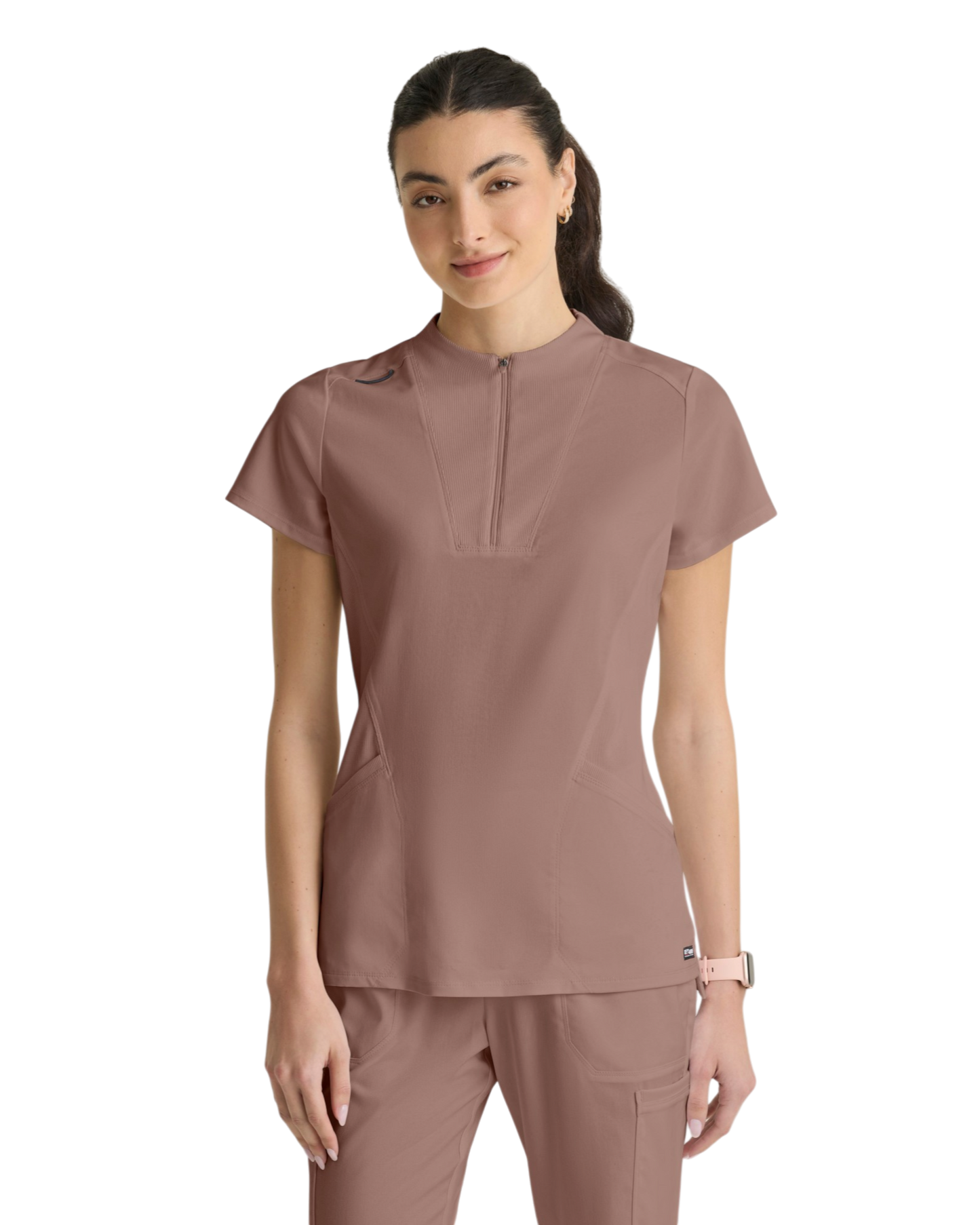 Haut tricoté  2 poches pour femmes, en spandex extensible, Grey's Anatomy #GRST292