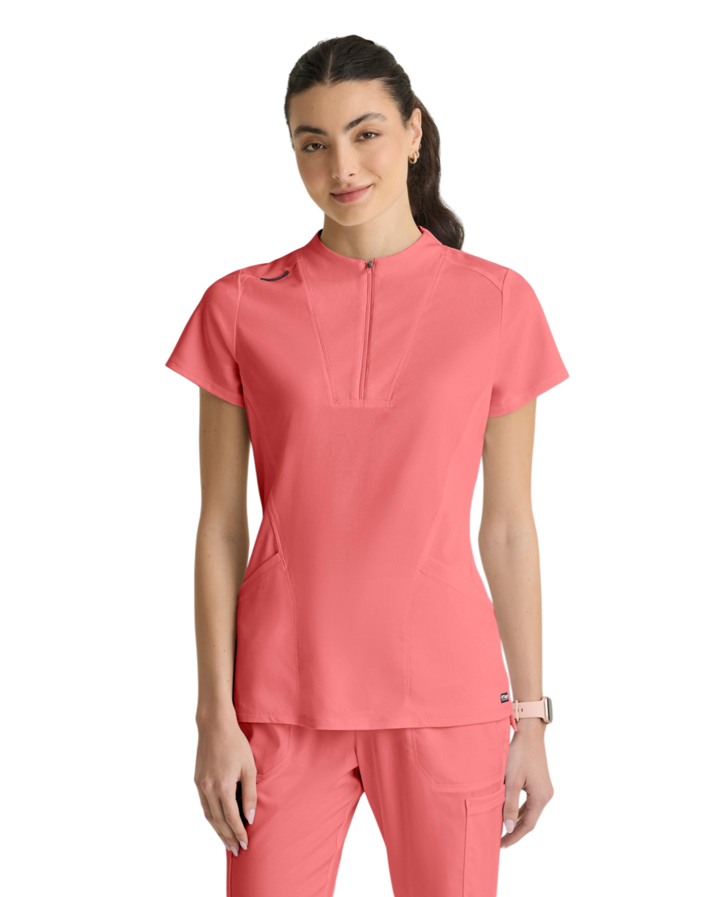 Haut tricoté  2 poches pour femmes, en spandex extensible, Grey's Anatomy #GRST292