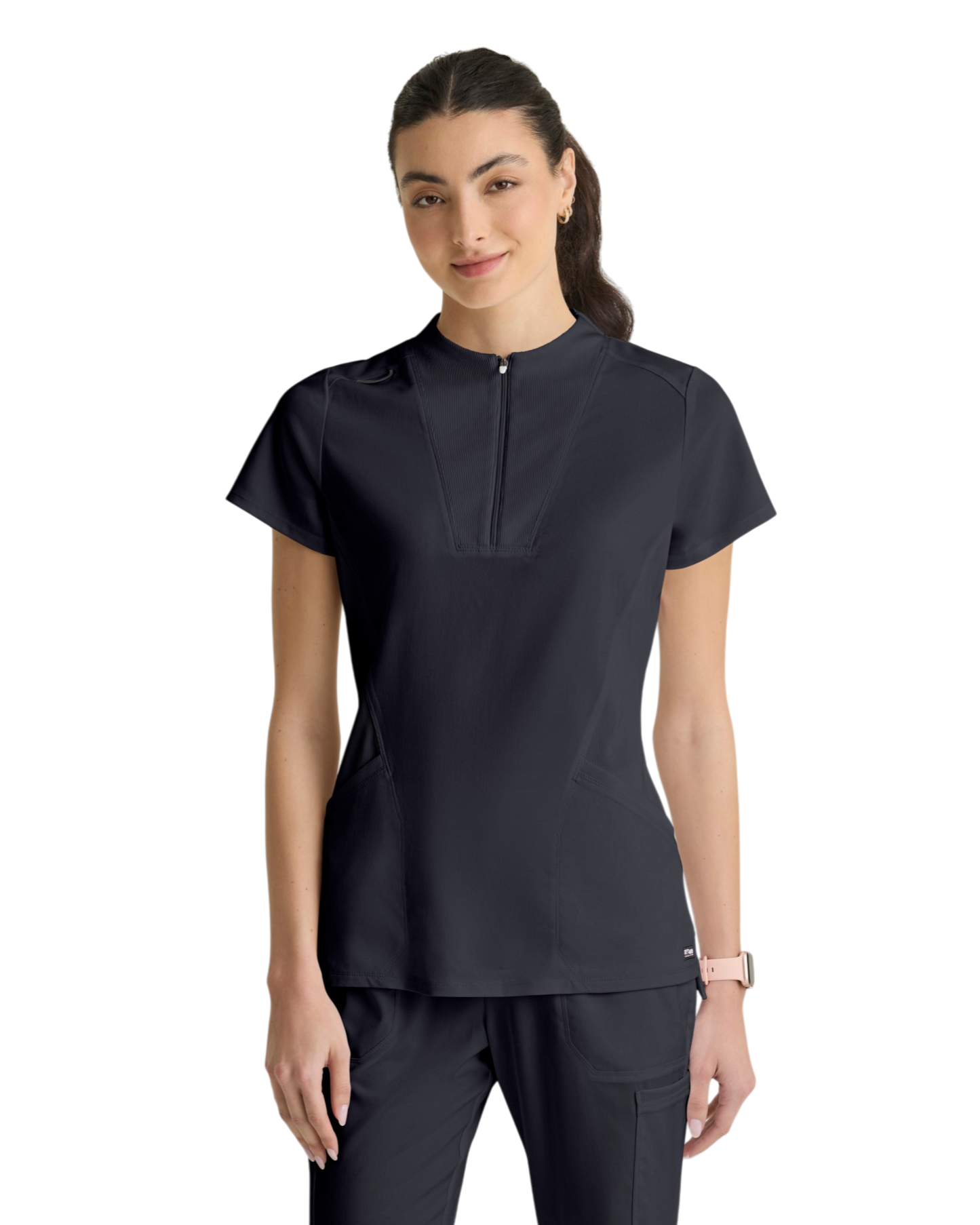 Haut tricoté  2 poches pour femmes, en spandex extensible, Grey's Anatomy #GRST292