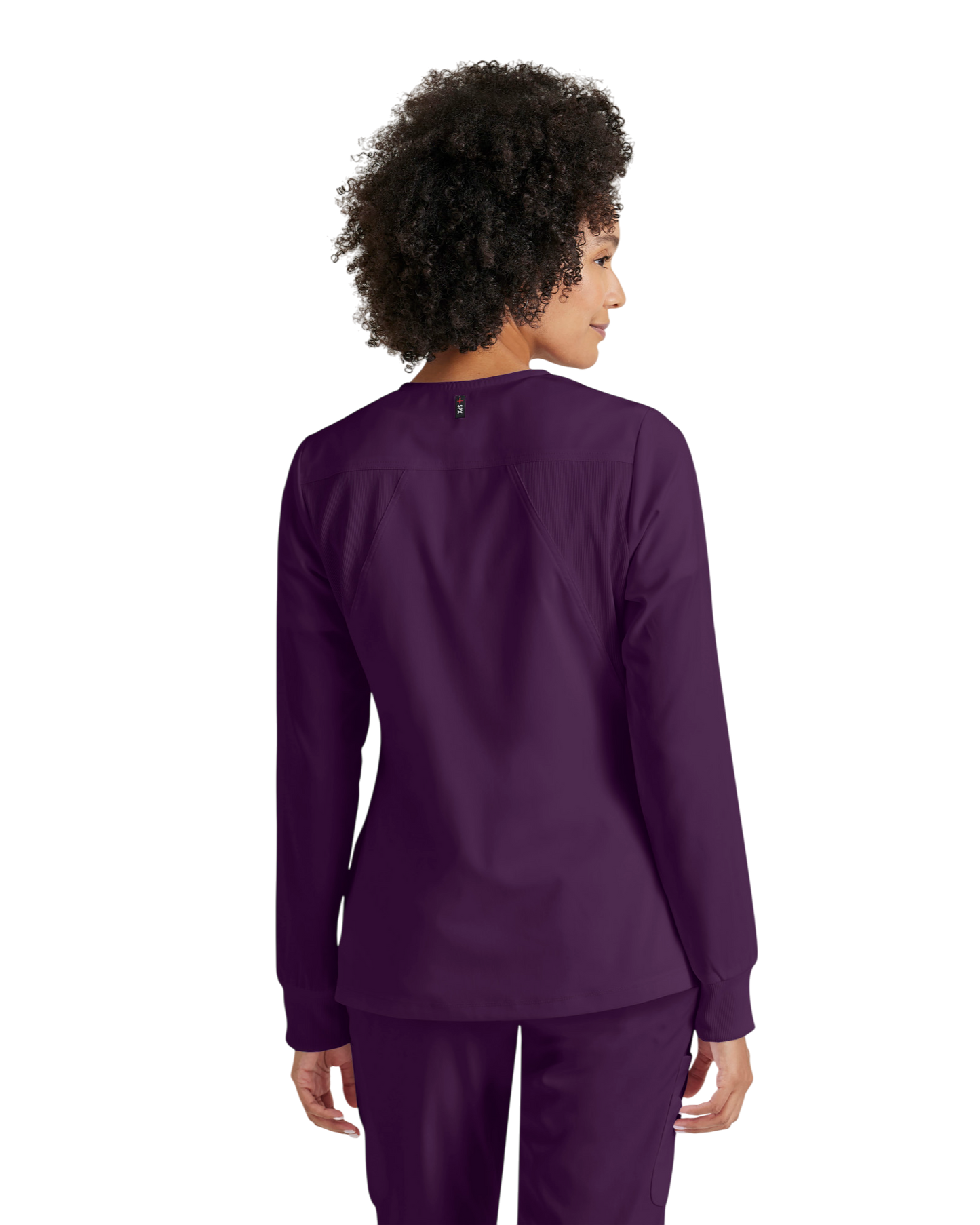 Women's antimicrobial warm-up scrub jacket Grey's Anatomy Spandex Stretch #GRSW873X (2XL&+)